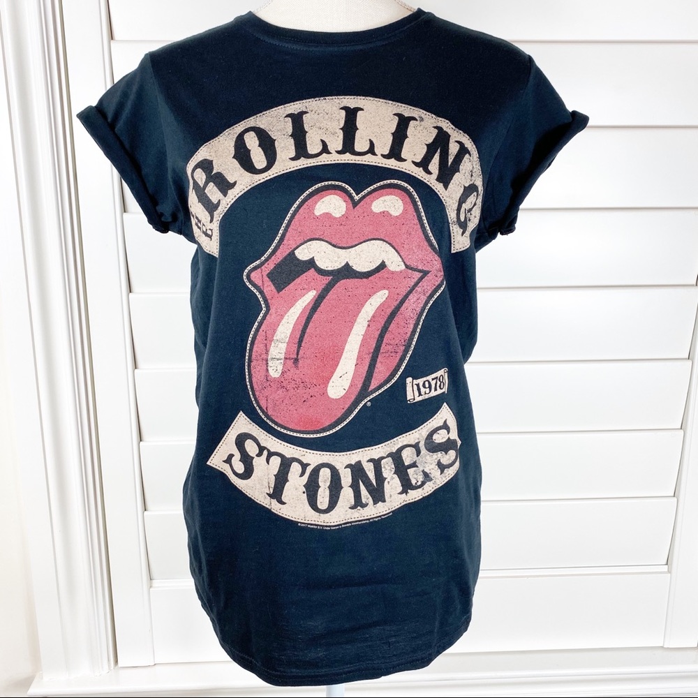 Rolling Stones rolled cuff black t-shirt